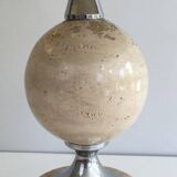 Travertine and chrome lamp. Philippe Barbie