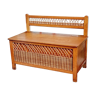 Bench chest veneer oak and rattan