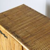 Vintage woven rattan sideboard - 1960