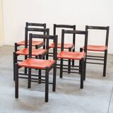 Table and 6 chairs mod. ibisco, 70's/80's