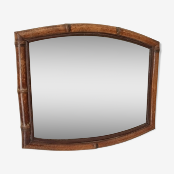 Vintage bamboo and rattan mirror from the 60s/70s 42*35 cm