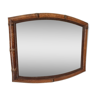Vintage bamboo and rattan mirror from the 60s/70s 42*35 cm