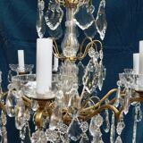 Chandelier, bronze, Louis XV style crystal