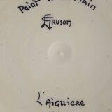 Biot céramique- assiette signée l'aiguiere - L. Gruson - peint à la main - 25cm