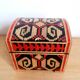 Straw marquetry wooden box year 1975