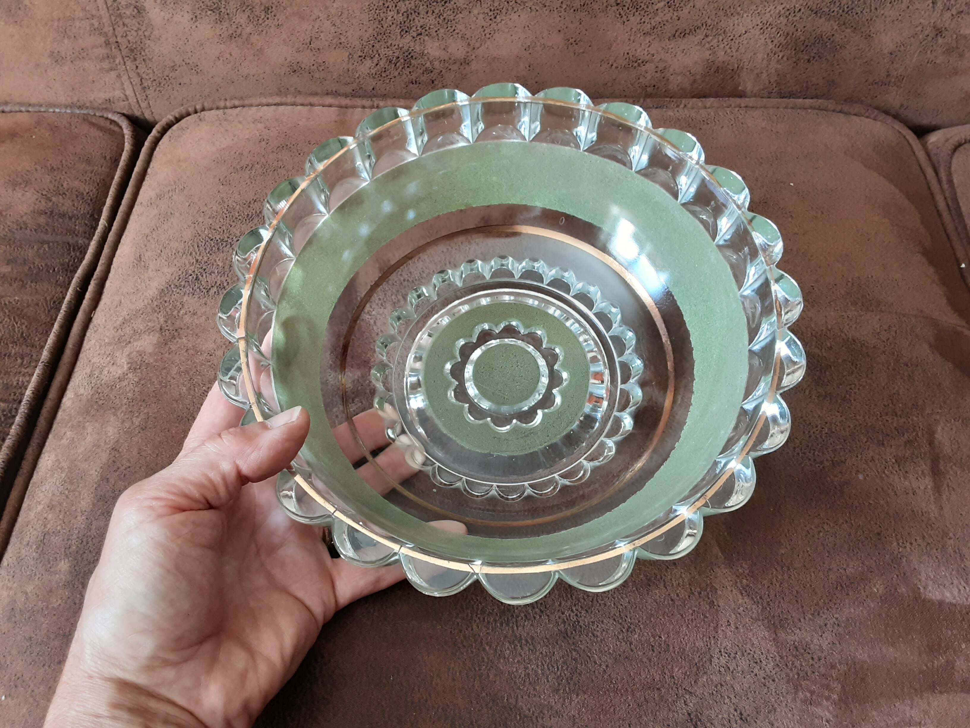 Vintage glass salad bowl