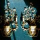 Large Italian gilt metal and crystal glass sconces from Banci Firenze, 1960s, set of 2