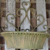 Patinated iron wall planter