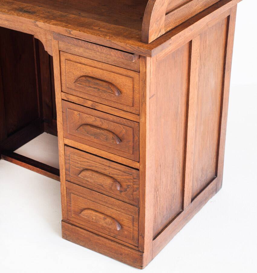 Vintage desk - secretary. Oak wood. France, 1940s