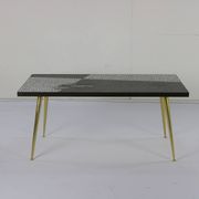 German design mosaic coffee table with brass legs