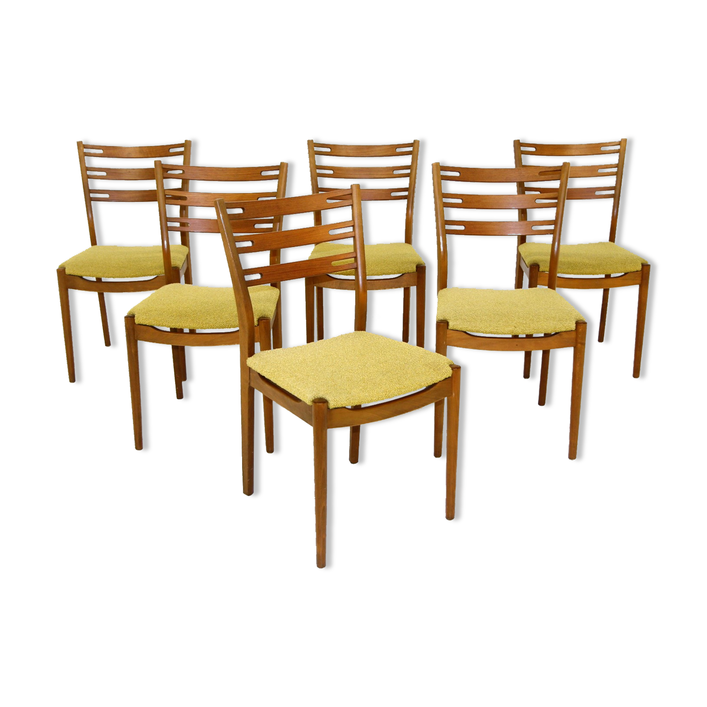Set of 6 teak chairs, Denmark, 1960