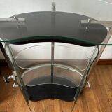 Rounded bar in tempered glass 1980