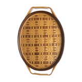 Vintage rattan and wicker tray