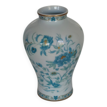 Haviland Limoges vase – Nankin turquoise and gold decoration – 17 cm