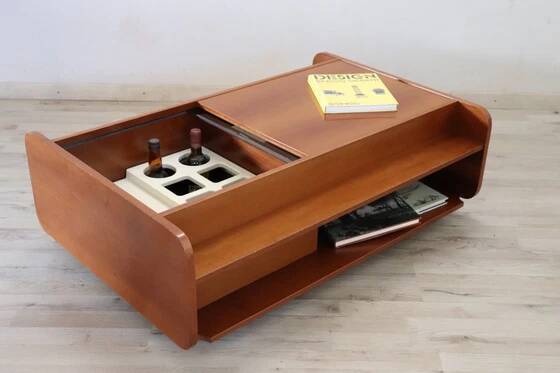 Table basse avec compartiment bar, Italie années 1970