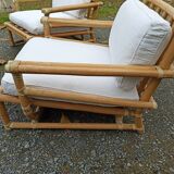 Pair of Lyda Levi armchairs for Mc Guire bamboo Italy Milan