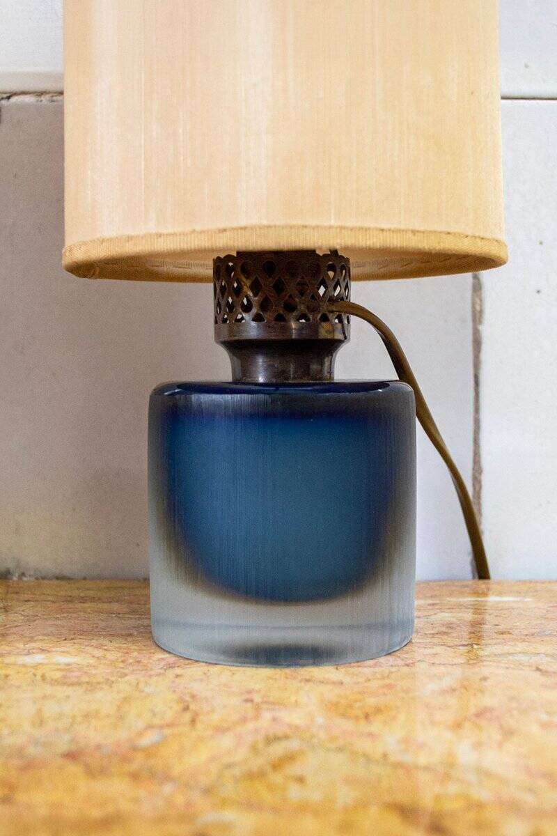 Murano glass table lamp engraved by Paolo Venini, 1960s, set of 2
