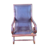 Fauteuil  à crosse assise en cuir