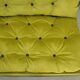 Ensemble 1960s canapé 2 places et 2 fauteuils en tissu vert chartreuse, pieds métal d'origine