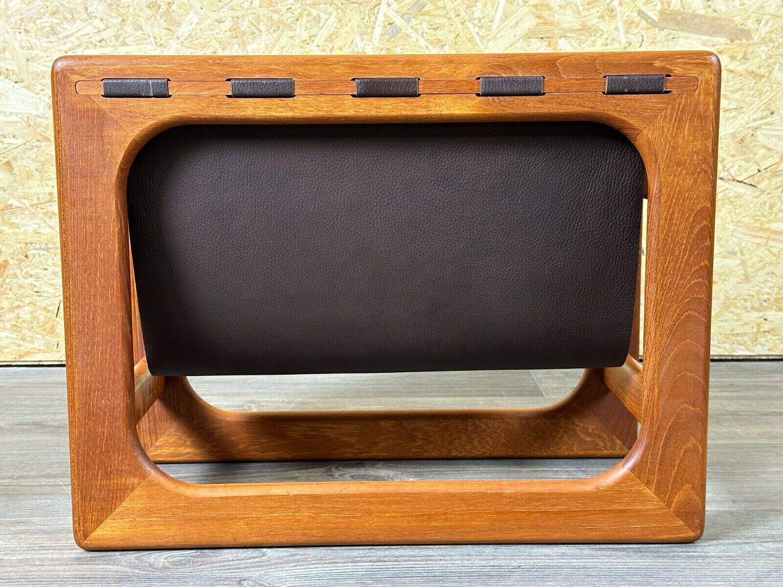 60s 70s newspaper holder Aksel Kjersgaard made of teak & leather