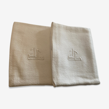 Set of 2 cotton damask towels