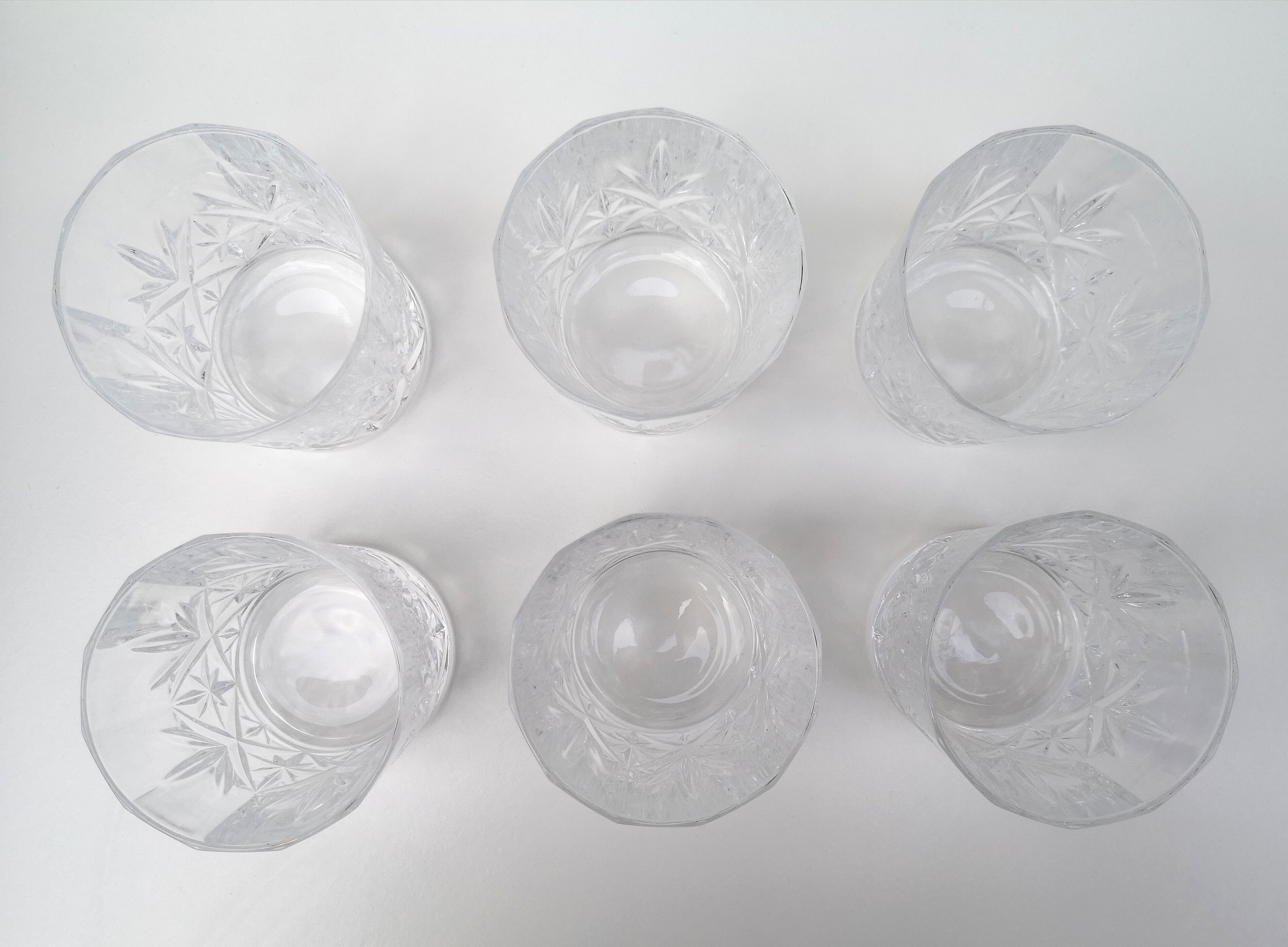 Set of 6 vintage crystal whiskey glasses