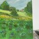 Peinture ancienne paysage champêtre