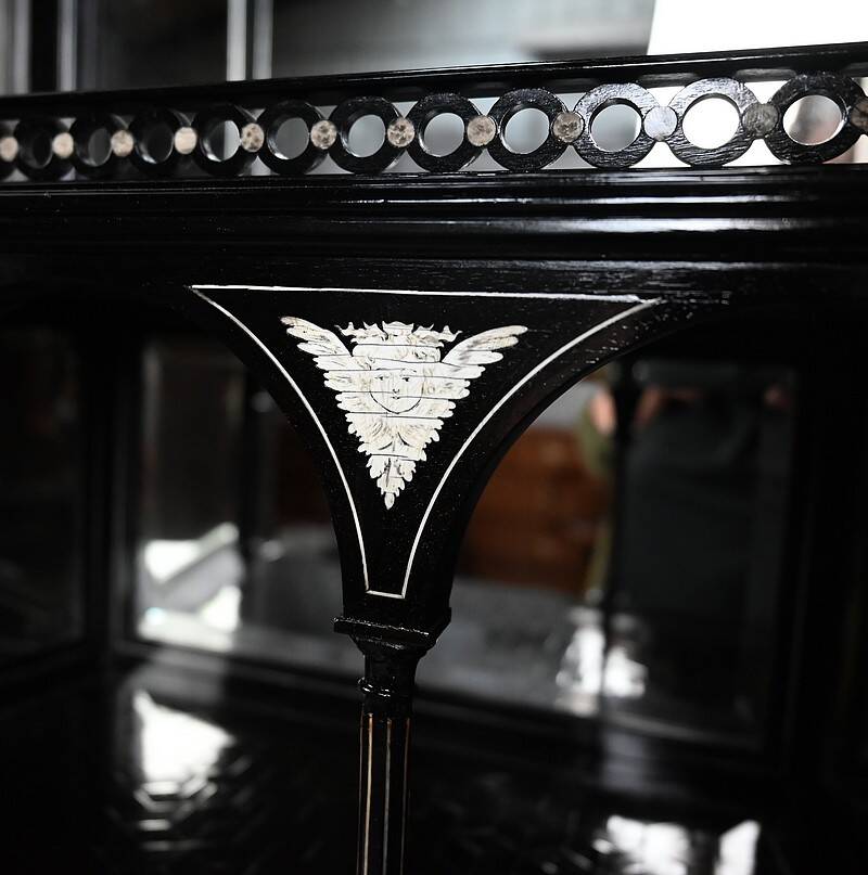 Display Cabinet in Blackened Pear Wood, Napoléon III period – 2nd half of the 19th century