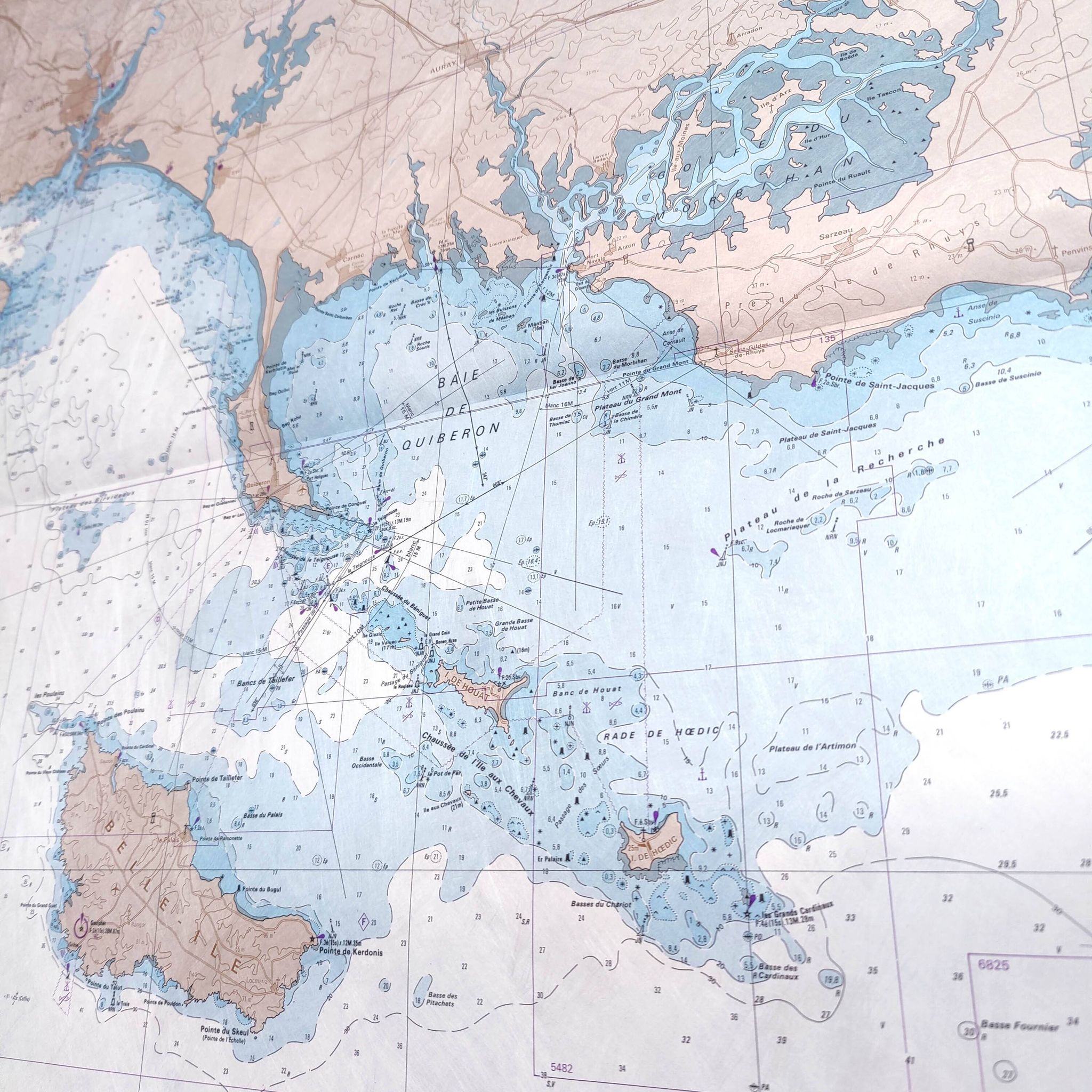 Map of Finistère and Morbihan, west coast of France