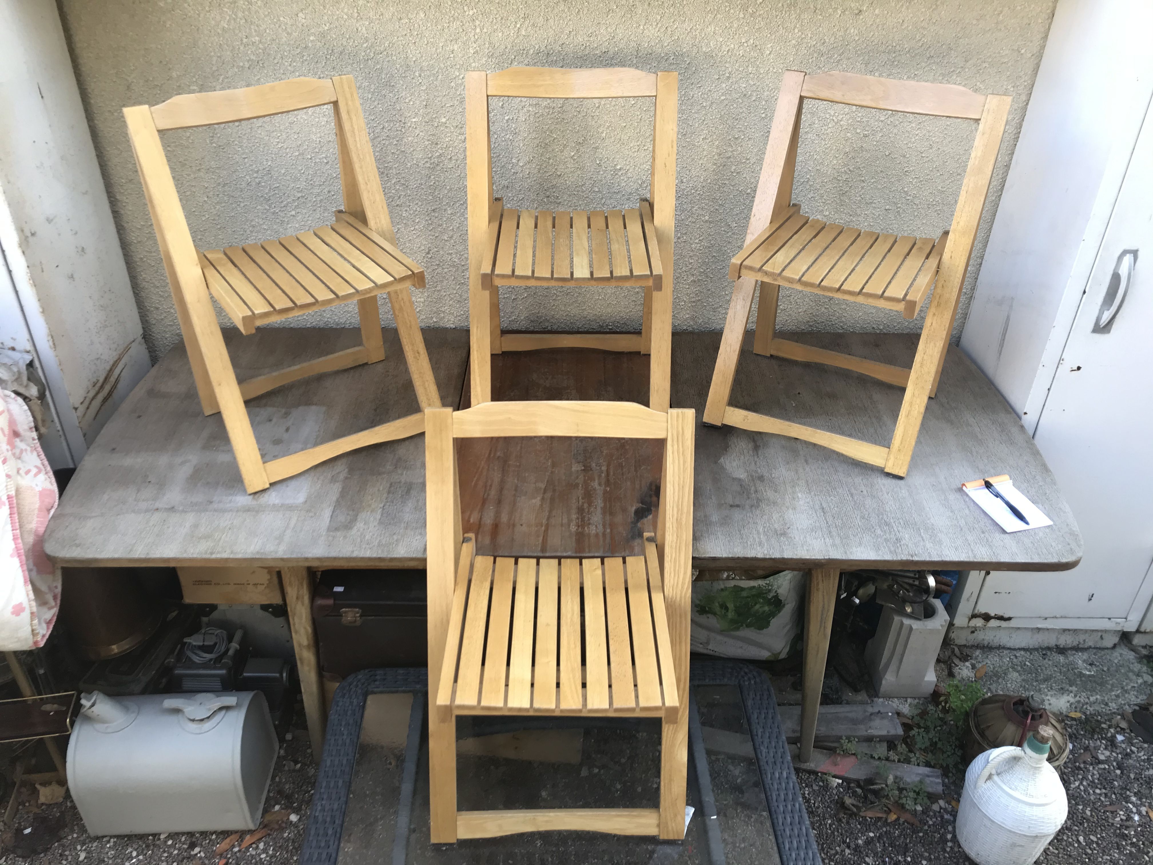4 folding chairs 1960