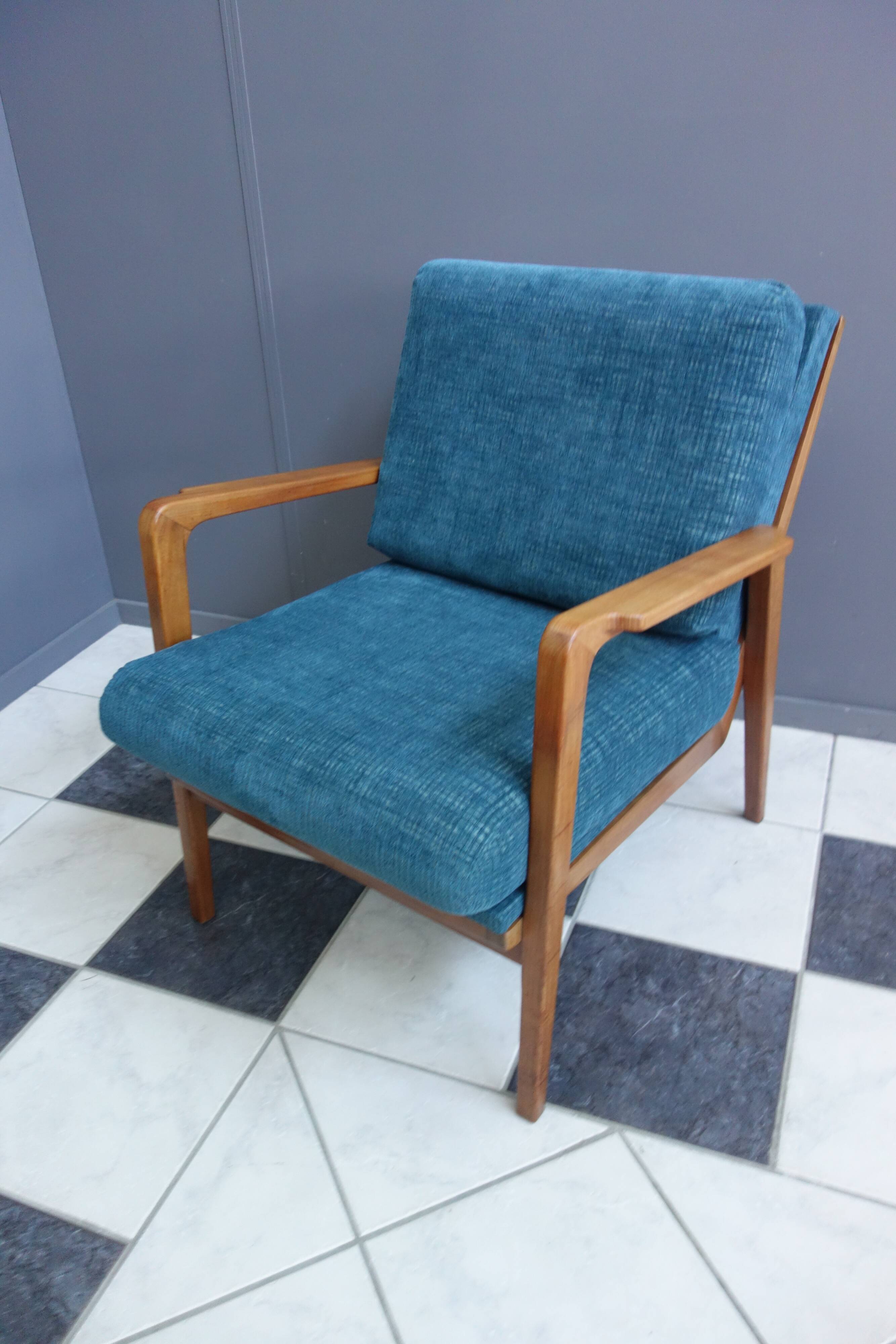 Fauteuil Knoll Antimot bleues années 1960