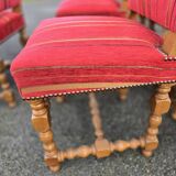 Set of six Louis XIII oak chairs