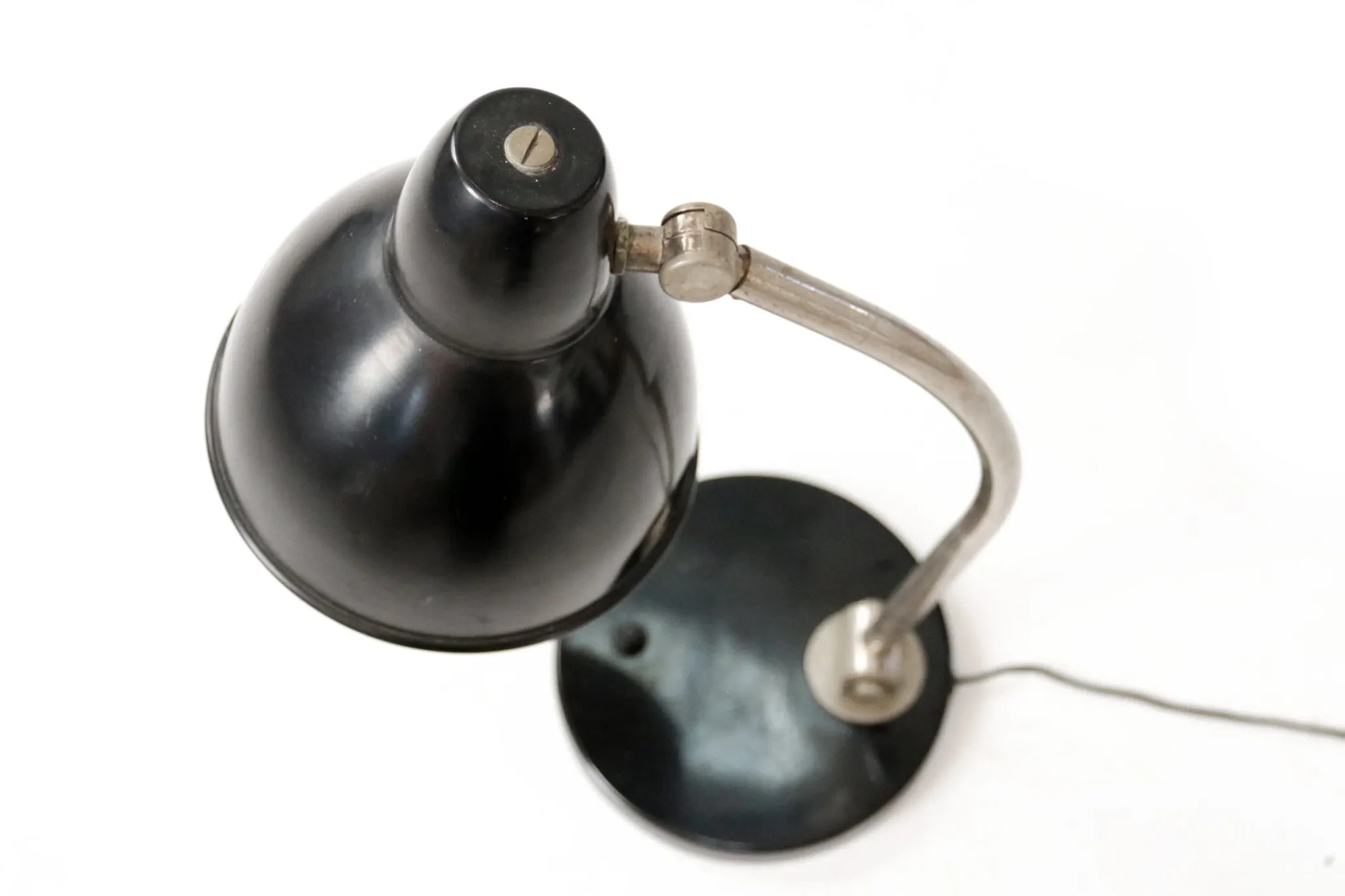 Vintage black desk lamp in Bauhaus style