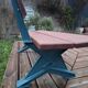 Garden bench, cast iron legs and exotic wood