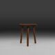 Rustic solid Wooden tripod Stool, France 1940s
