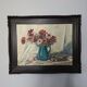 Grande huile sur toile, vase fleuri, Gustav Choley