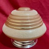 Vintage lamp or ceiling light, pink and gold granite glass, 50s/60s
