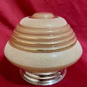Vintage lamp or ceiling light, pink and gold granite glass, 50s/60s