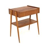 Table de chevet scandinave en teck, AB Carlströms & Co Möbelfabrik, Suède, 1960