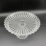 Antique crystal compote, model "Alternating Ridges", late 19th century.