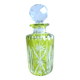 Flacon à parfum verre jaune ouraline, ciselé blanc, Val St Lambert ou St Louis