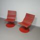Marcus Arvonen pour Ikea (PS 2009) - 2 fauteuils pivotants Brygga rouges