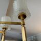 Brass and glass chandelier 1970