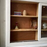 Library showcase ivory white sliding doors