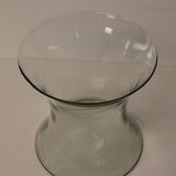 Photophore vase in the shape of a transparent diabolo