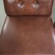 Set of 6 cognac-coloured cow leather Chesterfield dining chairs