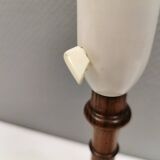 Old Danish table lamp in turned dark wood