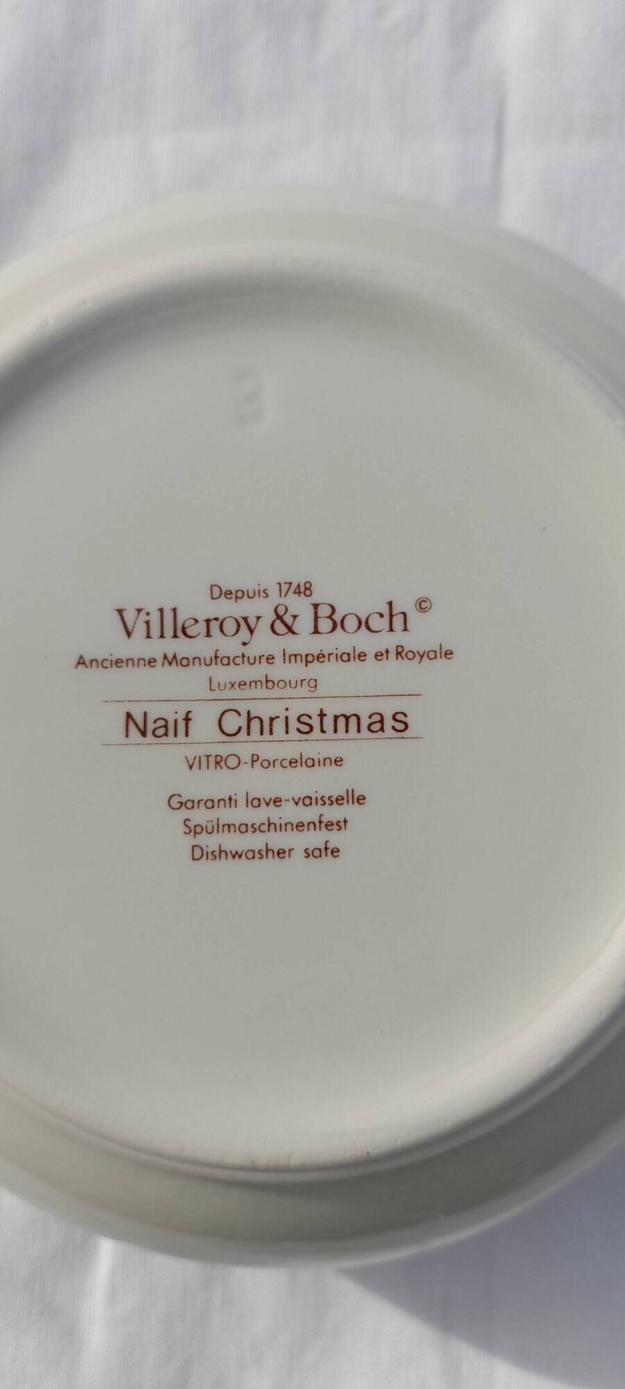 Vitro porcelain cereal bowl Villeroy & Boch naive Christmas model diameter 13 cm Laplau