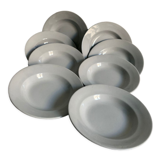 8 hollow plates - Digoin Sarreguemines