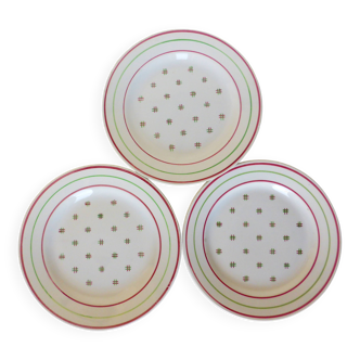 3 assiettes à dessert vintage de la manufacture de Luneville 2107113